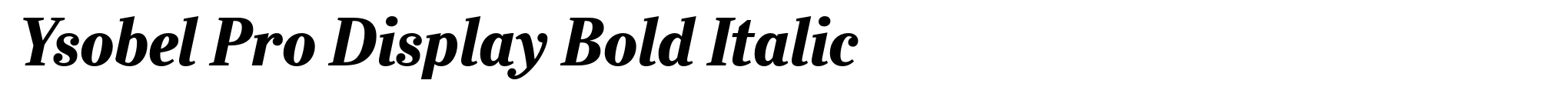 Ysobel Pro Display Bold Italic image